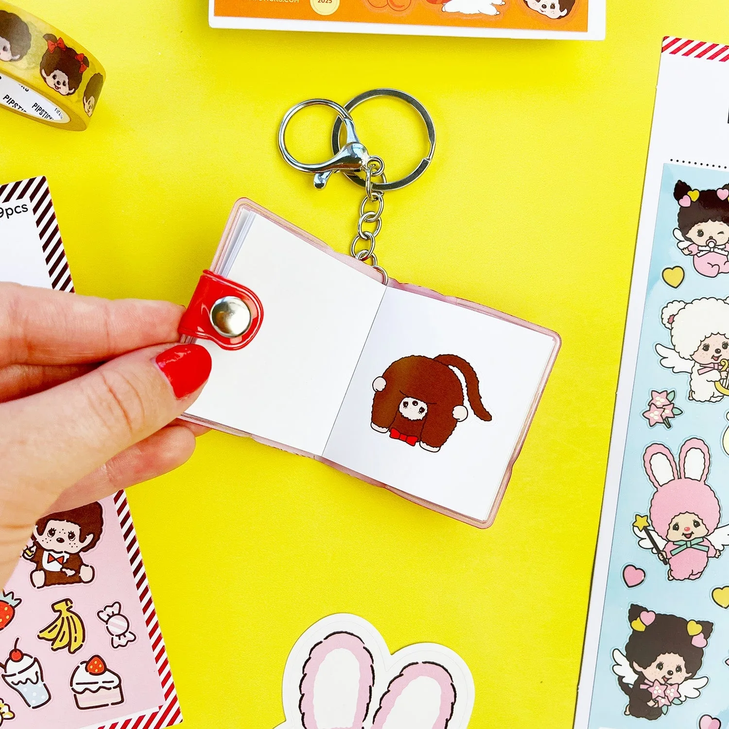 Friends Forever Monchhichi Mini Stickerbook Keychain - Image 4