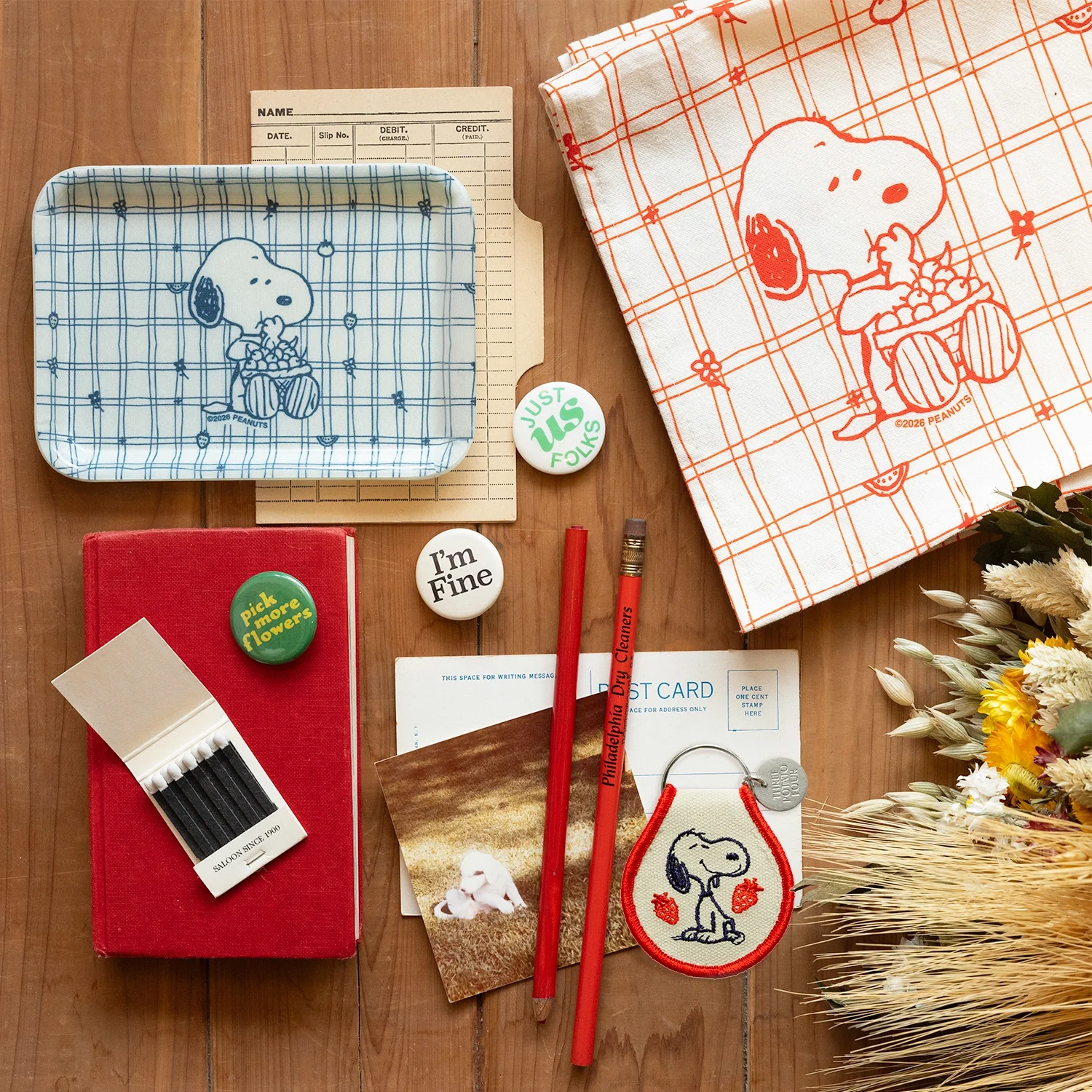 Snoopy Cherry Basket Vintage Style Tray - Image 3