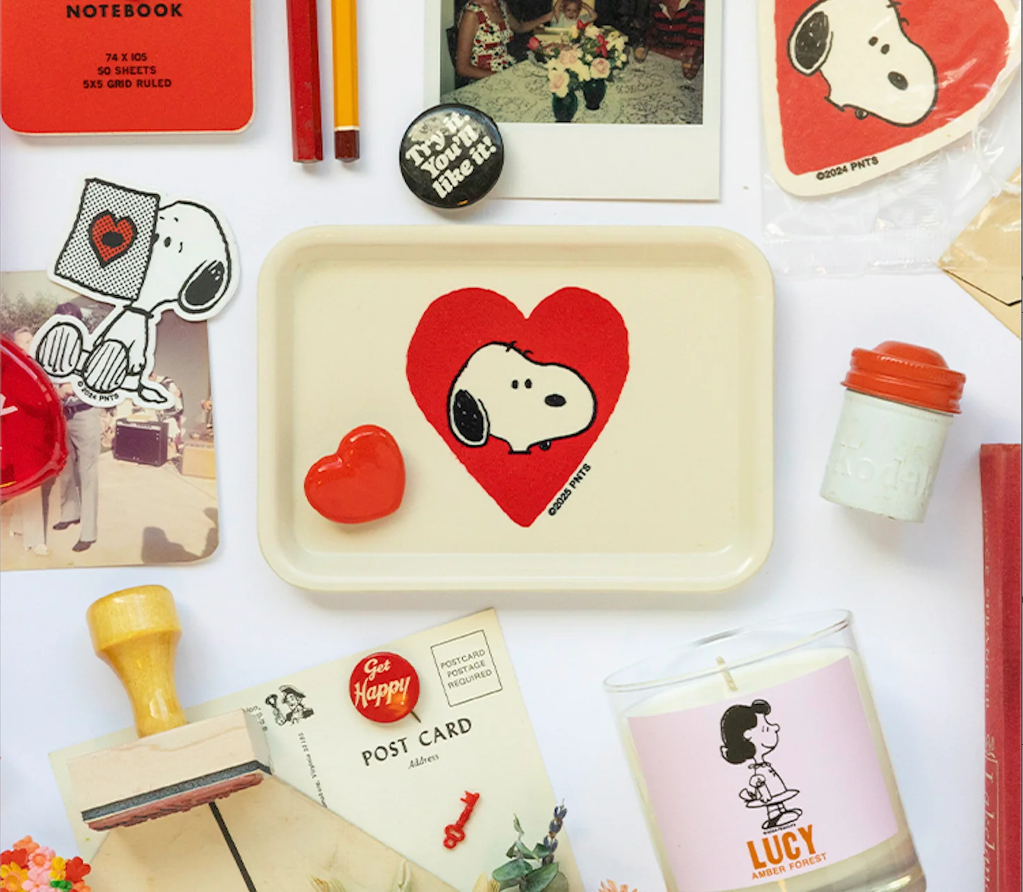 Snoopy Heart Vintage Style Tray - Image 2